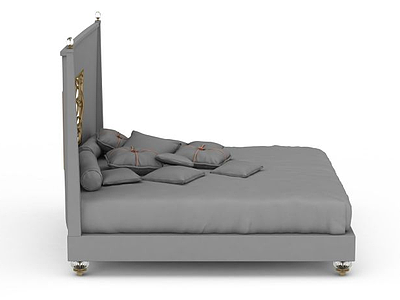3d布艺双人床免费模型