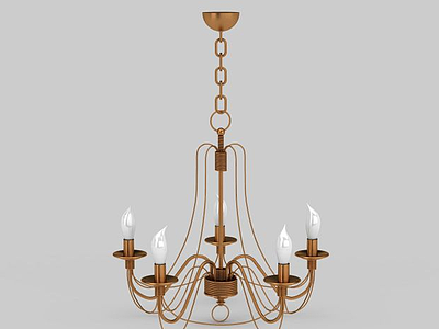 3d装饰蜡烛吊灯免费模型
