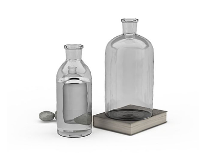 3d实验室用玻璃瓶仪器模型