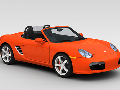 橘色敞篷跑车模型3d模型