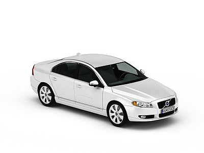 现代时尚白色轿车模型3d模型