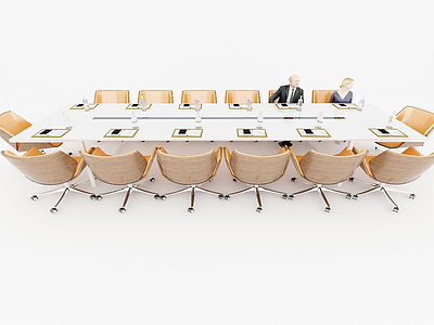 现代办公会议桌模型3d模型