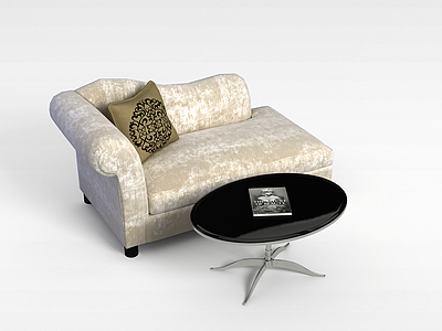 现代风格布艺贵妃椅模型3d模型