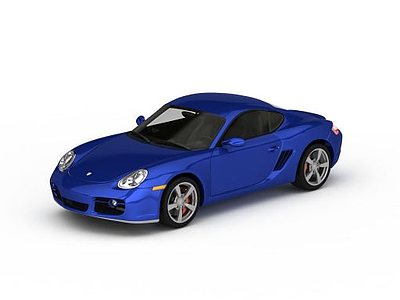 蓝色轿车模型3d模型