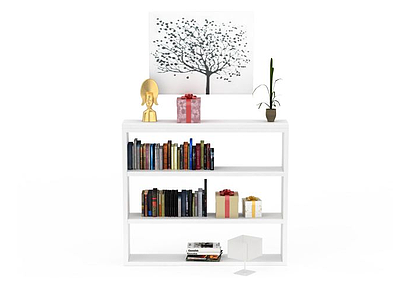 3d书房书柜模型