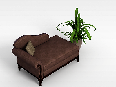3d客厅简易风格贵妃椅模型