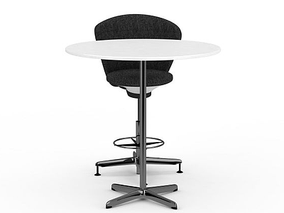 简易桌子椅子组合模型3d模型
