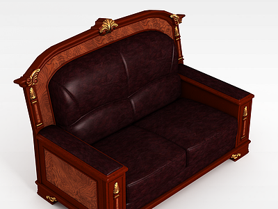美式双人沙发模型3d模型