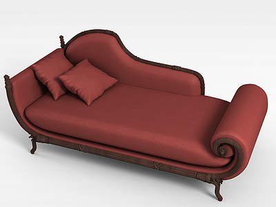 布艺贵妃椅模型3d模型
