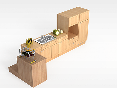 3d厨房装饰柜模型