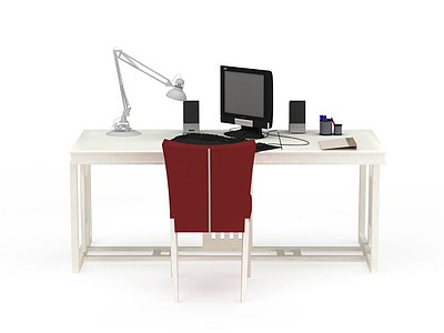 课桌桌椅组合模型3d模型