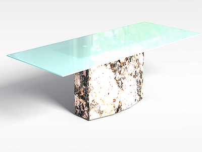 3d家用玻璃桌模型