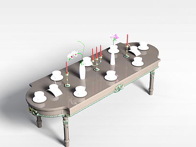 3d欧式餐桌模型