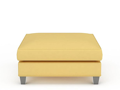 3d黄色沙发凳模型