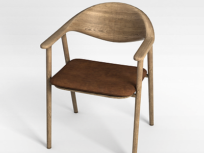进口实木椅子模型3d模型