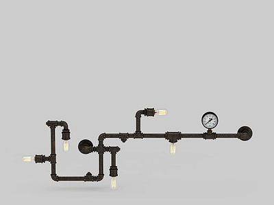 3d创意水管灯免费模型