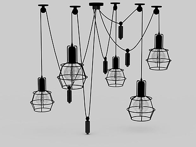 3d创意吊灯组合免费模型
