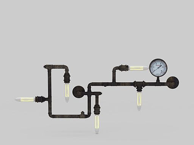 3d创意水管灯免费模型