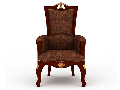 3d布艺美式沙发椅子模型