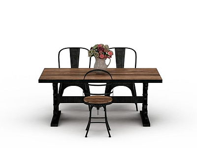 3d简约餐桌椅免费模型