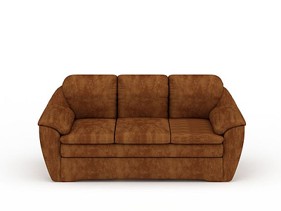 3d茶木色沙发免费模型