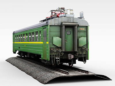 3d绿色火车头模型
