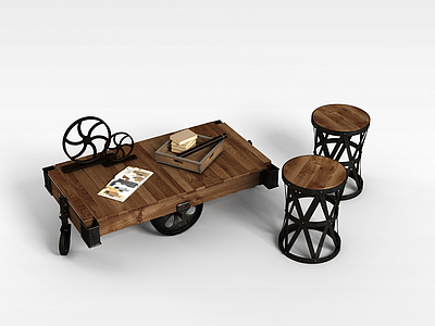 3d创意桌椅组合模型