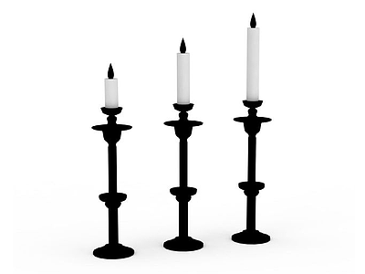 3d蜡烛台组合免费模型
