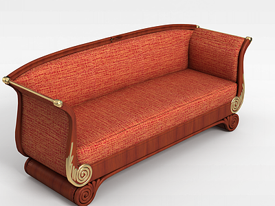 3d美式布艺沙发椅模型
