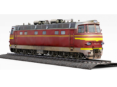 3d红色火车模型