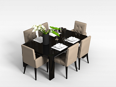 3d客厅桌椅模型