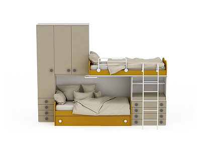 3d现代儿童床免费模型