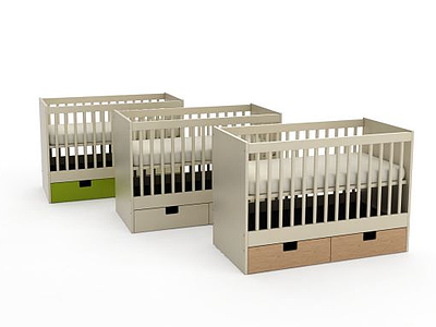 现代儿童床模型3d模型