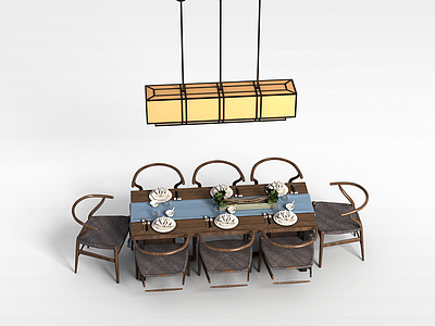 简约餐桌椅模型3d模型