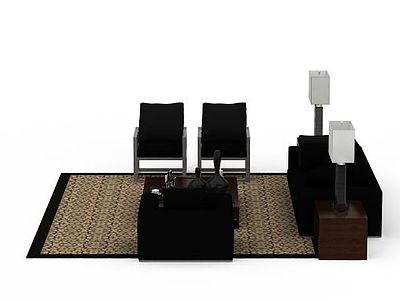 简约沙发茶几模型3d模型