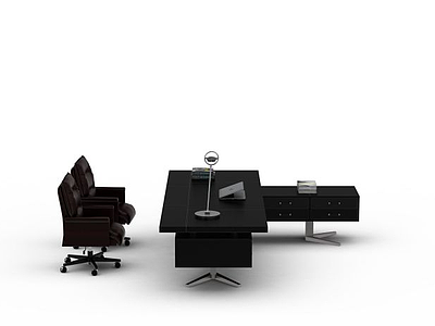 3d高档办公桌椅模型
