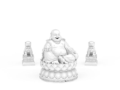 3d弥勒佛雕像免费模型