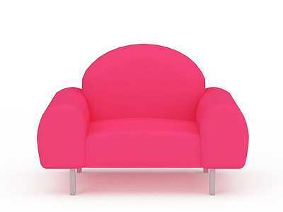 3d粉色单人沙发免费模型