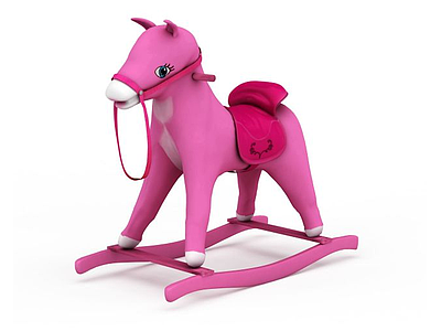 3d粉色木马玩具模型
