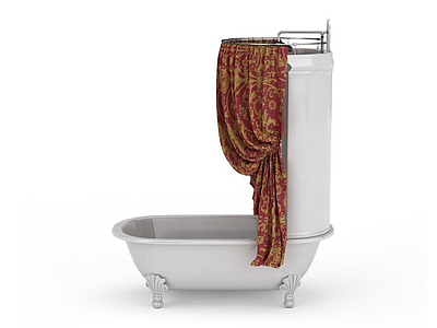 3d整体淋浴房带浴缸免费模型