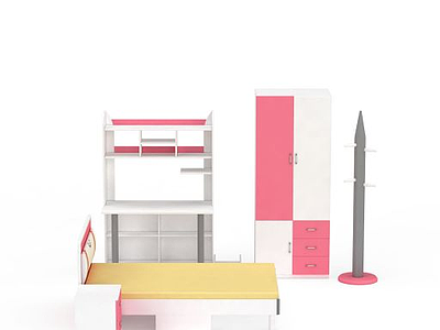 3d儿童<font class='myIsRed'>卧室家具组合</font>免费模型