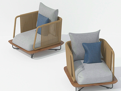 现代休闲藤椅模型3d模型