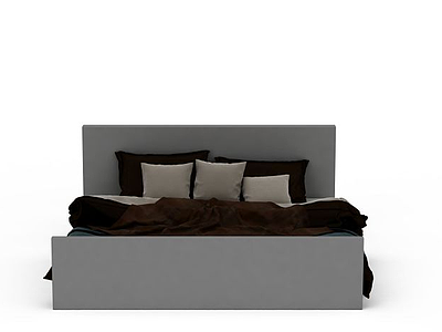 3d双人床免费模型