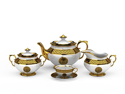 英式午茶茶具模型3d模型