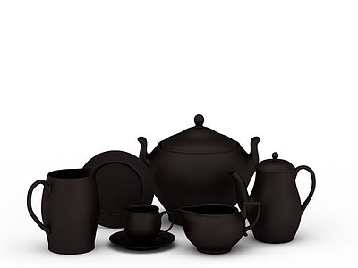 3d中式砂壶茶具免费模型