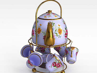 中式现代茶具模型3d模型