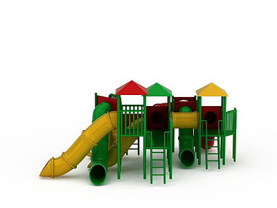 3d游乐场儿童城堡滑梯模型