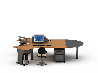 时尚办公桌椅模型3d模型