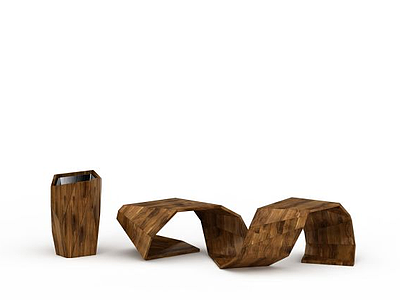 3d园林创意桌椅免费模型