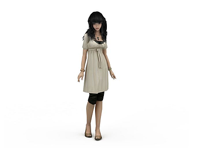 个性大方女人模型3d模型
